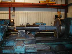 Steel spindles in a forging machine at Great Lakes Forge Traverse City, Michigan