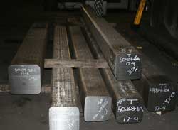 Stainless steel shafts prepared for forging at Great Lakes Forge Michigan