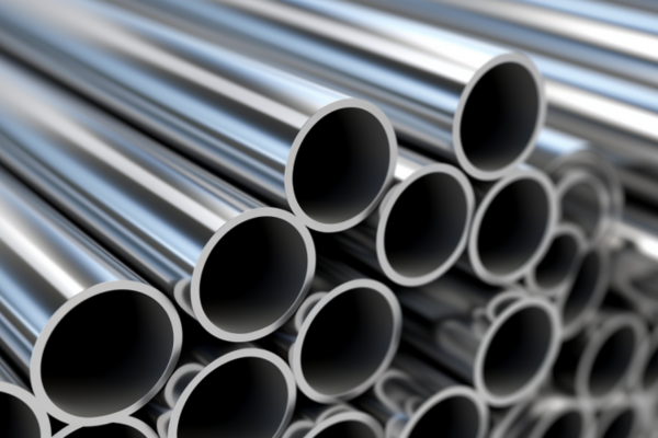 Stainless Steel Pipes Stacks of stainless steel pipes